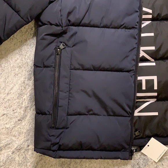 Calvin Klein Dark Navy Puffer Jacket with Inner Bib - Picture 4 of 7